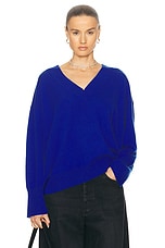 SABLYN Nylah B Slouchy V-neck Pullover Sweater in Lapis, view 1, click to view large image.