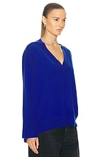 SABLYN Nylah B Slouchy V-neck Pullover Sweater in Lapis, view 2, click to view large image.