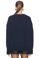 SABLYN Nylah Boyfriend V Neck Sweater in Midnight Navy, view 3, click to view large image.