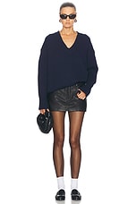 SABLYN Nylah Boyfriend V Neck Sweater in Midnight Navy, view 4, click to view large image.