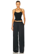 SABLYN Eddie Low Rise Silk Pant in Black, view 4, click to view large image.