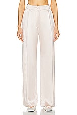 SABLYN Emerson Pleated Silk Pant in Lunar, view 1, click to view large image.