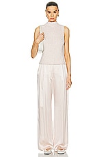 SABLYN Emerson Pleated Silk Pant in Lunar, view 4, click to view large image.