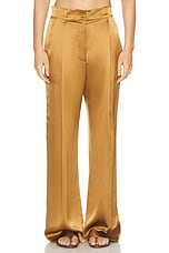 SABLYN Emerson High Rise Pleated Pant in Matte Gold, view 1, click to view large image.