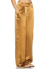 SABLYN Emerson High Rise Pleated Pant in Matte Gold, view 2, click to view large image.