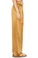 SABLYN Emerson High Rise Pleated Pant in Matte Gold, view 3, click to view large image.