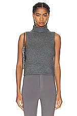 SABLYN Marceline Sleeveless Cashmere Turtleneck Vest in Thunder, view 1, click to view large image.
