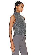 SABLYN Marceline Sleeveless Cashmere Turtleneck Vest in Thunder, view 2, click to view large image.