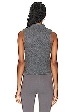 SABLYN Marceline Sleeveless Cashmere Turtleneck Vest in Thunder, view 3, click to view large image.