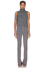 SABLYN Marceline Sleeveless Cashmere Turtleneck Vest in Thunder, view 4, click to view large image.