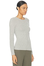 SABLYN Quincy Longsleeve Fitted Crewneck Top in Heather Grey, view 2, click to view large image.