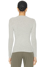 SABLYN Quincy Longsleeve Fitted Crewneck Top in Heather Grey, view 3, click to view large image.