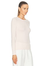 SABLYN Quincy Long Sleeve Fitted Crewneck Top in Mallow, view 2, click to view large image.