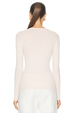 SABLYN Quincy Long Sleeve Fitted Crewneck Top in Mallow, view 3, click to view large image.