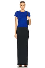 SABLYN Yael Cropped Crew Neck Baby Tee Top in Lapis, view 4, click to view large image.