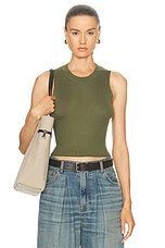 SABLYN Angie Sleeveless Rib Tank Top in Olive, view 1, click to view large image.