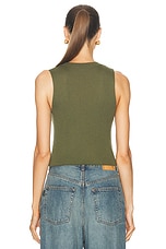 SABLYN Angie Sleeveless Rib Tank Top in Olive, view 3, click to view large image.