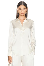 SABLYN Vincent B Slim Fit Button Down Top in Gardenia, view 1, click to view large image.