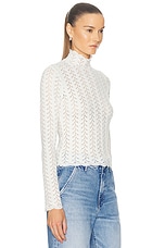 SABLYN Hailey B Cropped Mock Neck Longsleeve Top in Gardenia, view 2, click to view large image.