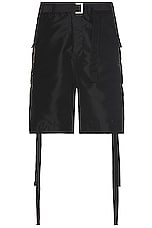 Sacai Nylon Twill Shorts in Black, view 1, click to view large image.