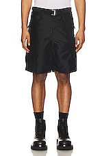 Sacai Nylon Twill Shorts in Black, view 4, click to view large image.