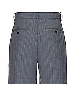 Sacai Chalk Stripe Shorts in Gray, view 2, click to view large image.