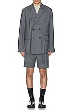 Sacai Chalk Stripe Shorts in Gray, view 5, click to view large image.