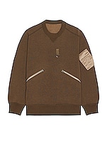 Sacai Sponge Sweater in Beige, view 1, click to view large image.