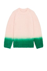 Sacai Gradation Knit Sweater in Pink & Green, view 1, click to view large image.