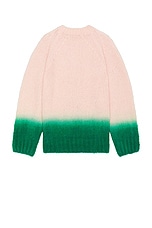 Sacai Gradation Knit Sweater in Pink & Green, view 2, click to view large image.