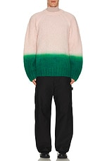 Sacai Gradation Knit Sweater in Pink & Green, view 4, click to view large image.