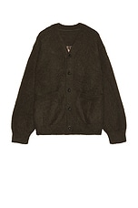 Sacai Gonz Mohair Knit Cardigan in Khaki, view 2, click to view large image.