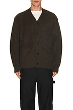 Sacai Gonz Mohair Knit Cardigan in Khaki, view 4, click to view large image.