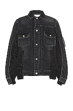 Sacai Denim X Nylon Twill Jacket in Black | FWRD