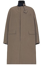 Sacai Matte Taffeta Reversible Coat in Taupe, view 1, click to view large image.
