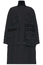 Sacai Matte Taffeta Reversible Coat in Taupe, view 3, click to view large image.