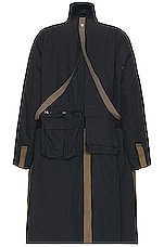 Sacai Matte Taffeta Reversible Coat in Taupe, view 4, click to view large image.