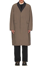 Sacai Matte Taffeta Reversible Coat in Taupe, view 6, click to view large image.