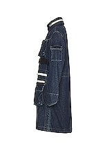 Sacai Denim Coat in Blue, view 4, click to view large image.
