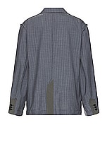 Sacai Chalk Stripe Jacket in Gray, view 2, click to view large image.