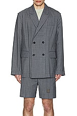 Sacai Chalk Stripe Jacket in Gray, view 4, click to view large image.