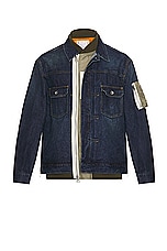 Sacai Denim Blouson in Blue, view 1, click to view large image.