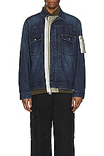 Sacai Denim Blouson in Blue, view 4, click to view large image.
