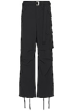 Sacai Matte Taffeta Pants in Black, view 1, click to view large image.