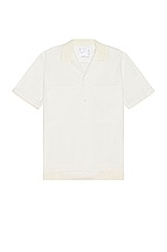 Sacai Matte Taffeta Shirt in Off White, view 1, click to view large image.
