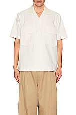 Sacai Matte Taffeta Shirt in Off White, view 3, click to view large image.