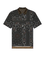 Sacai Bandana Print Shirt in Grey, view 1, click to view large image.