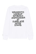 Sacai Graphic Long Sleeve T-shirt in White, view 1, click to view large image.