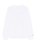 Sacai Graphic Long Sleeve T-shirt in White, view 2, click to view large image.