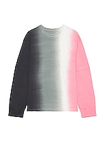 Sacai Tie Dye Cotton Jersey Long Sleeve T-shirt in Grey & Pink, view 1, click to view large image.
